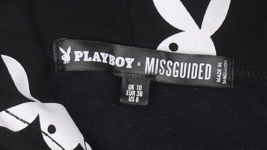 Womens UK Size 10 Missguided Black Pullover Hoodie