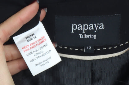 Papaya Women’s Black Shawl Collar Tailored Blazer Size 12