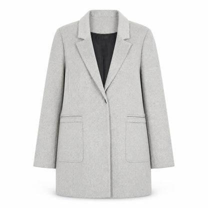 Dorothy Perkins Women Grey Size 12 Classic Wool Blend Blazer Coat