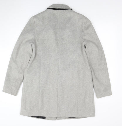 Dorothy Perkins Women Grey Size 12 Classic Wool Blend Blazer Coat