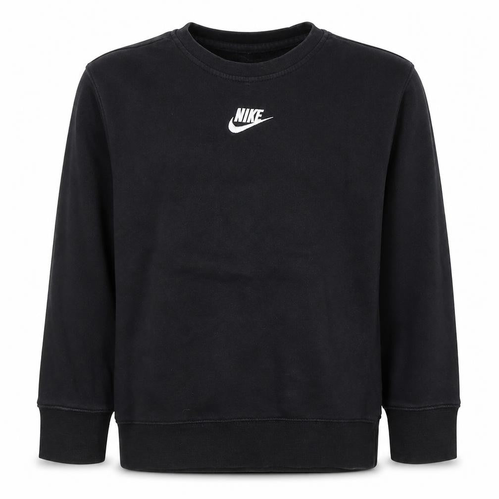 Nike Boys Black Pullover Fleece Sweatshirt 9-10 Years Crew Neck Logo