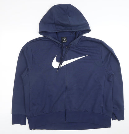 Mens UK Size L Nike Blue Full Zip Hoodie