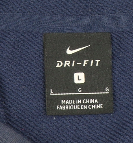 Mens UK Size L Nike Blue Full Zip Hoodie