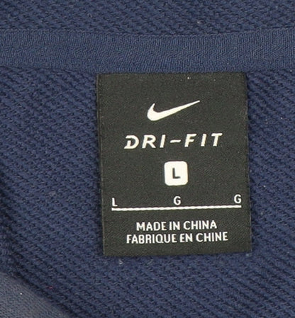 Mens UK Size L Nike Blue Full Zip Hoodie
