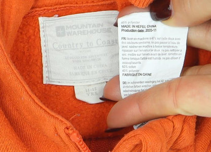 Boys UK Size 11-12 Years Mountain Warehouse Orange Full Zip Hoodie