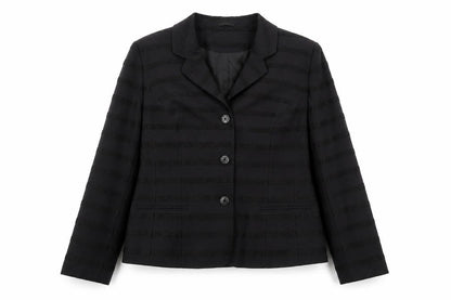 ALEX & Co. Women's Black Wool Blend Striped Blazer UK 16 Classic Fit