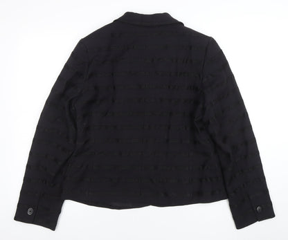 ALEX & Co. Women's Black Wool Blend Striped Blazer UK 16 Classic Fit
