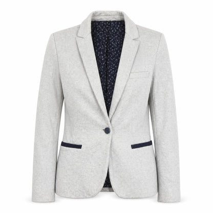 Zara Basic Womens Grey Cotton Blend Slim Fit Blazer Jacket UK 12