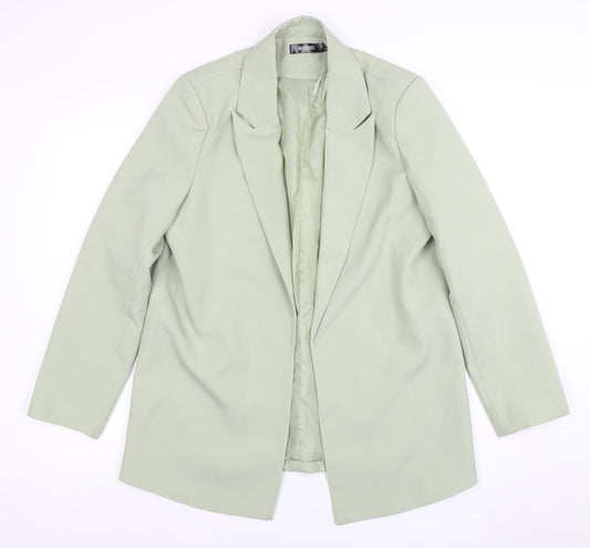 Missguided Women's Sage Green Blazer UK 12 Regular Fit Long Sleeve
