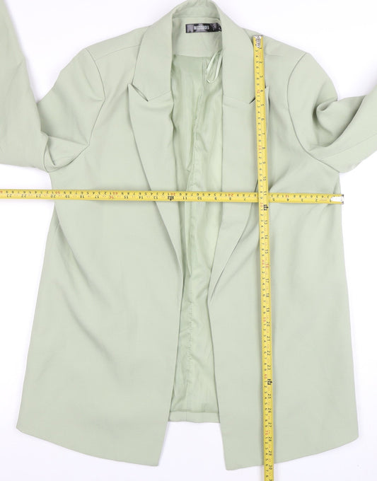 Missguided Women's Sage Green Blazer UK 12 Regular Fit Long Sleeve