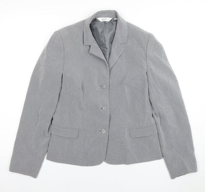 Next Womens Grey Size 10 Classic Blazer Jacket Single Breasted
