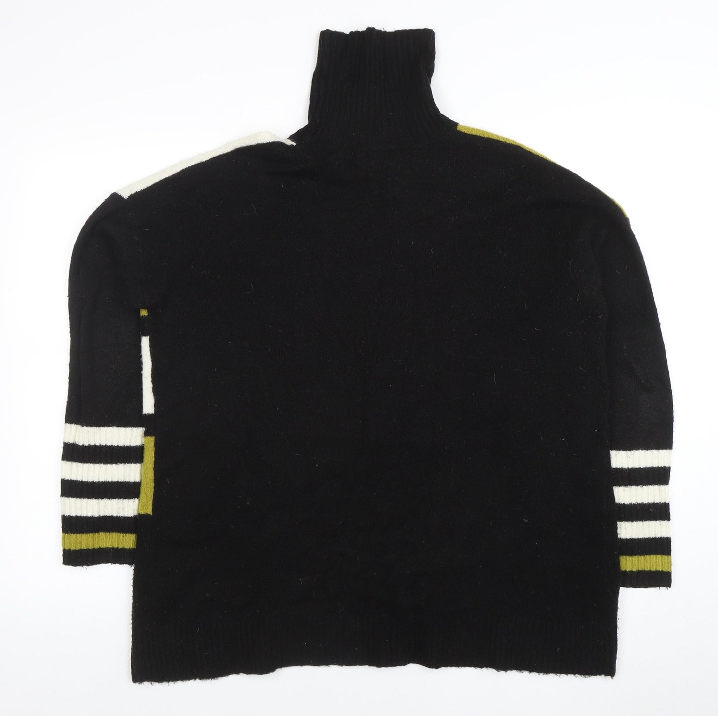 Wallis Women’s Black Roll Neck Geometric Knit Jumper Size S