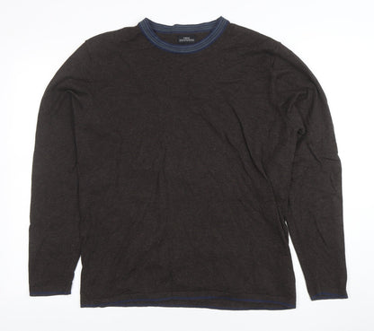 Next Men's Brown Cotton Blend Crew Neck Pullover Jumper Size L