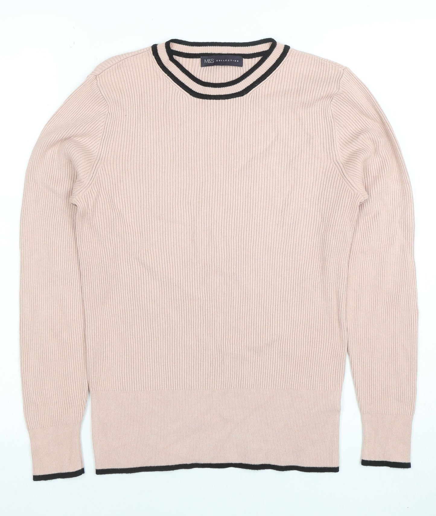 Womens UK Size 12 Marks and Spencer Beige Basic T-Shirt