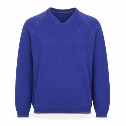 Ted Baker Men's Blue Wool Cashmere V-Neck Jumper Size S