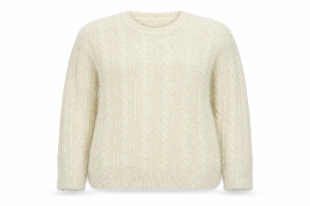Cotton Traders Women’s Cream Cable-Knit Jumper Size 22/24