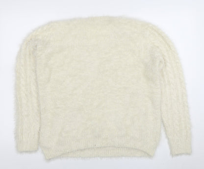Cotton Traders Women’s Cream Cable-Knit Jumper Size 22/24