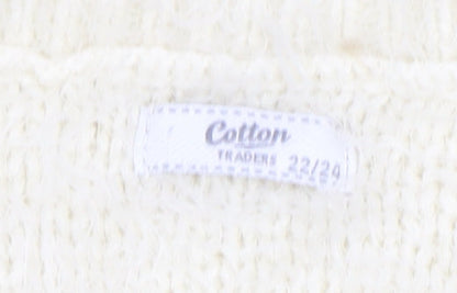 Cotton Traders Women’s Cream Cable-Knit Jumper Size 22/24