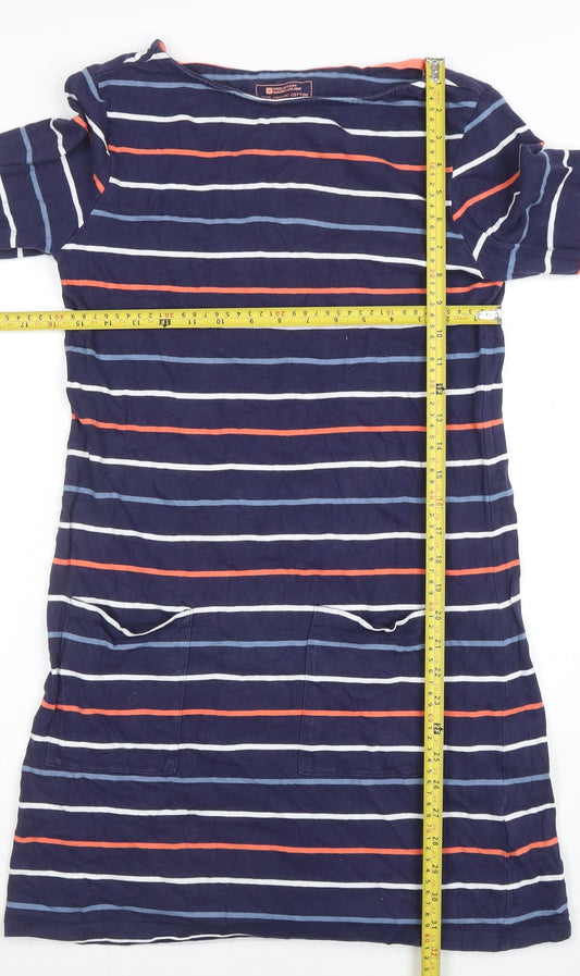 Mountain Warehouse Women’s Blue Striped Cotton T-Shirt Dress Size 10