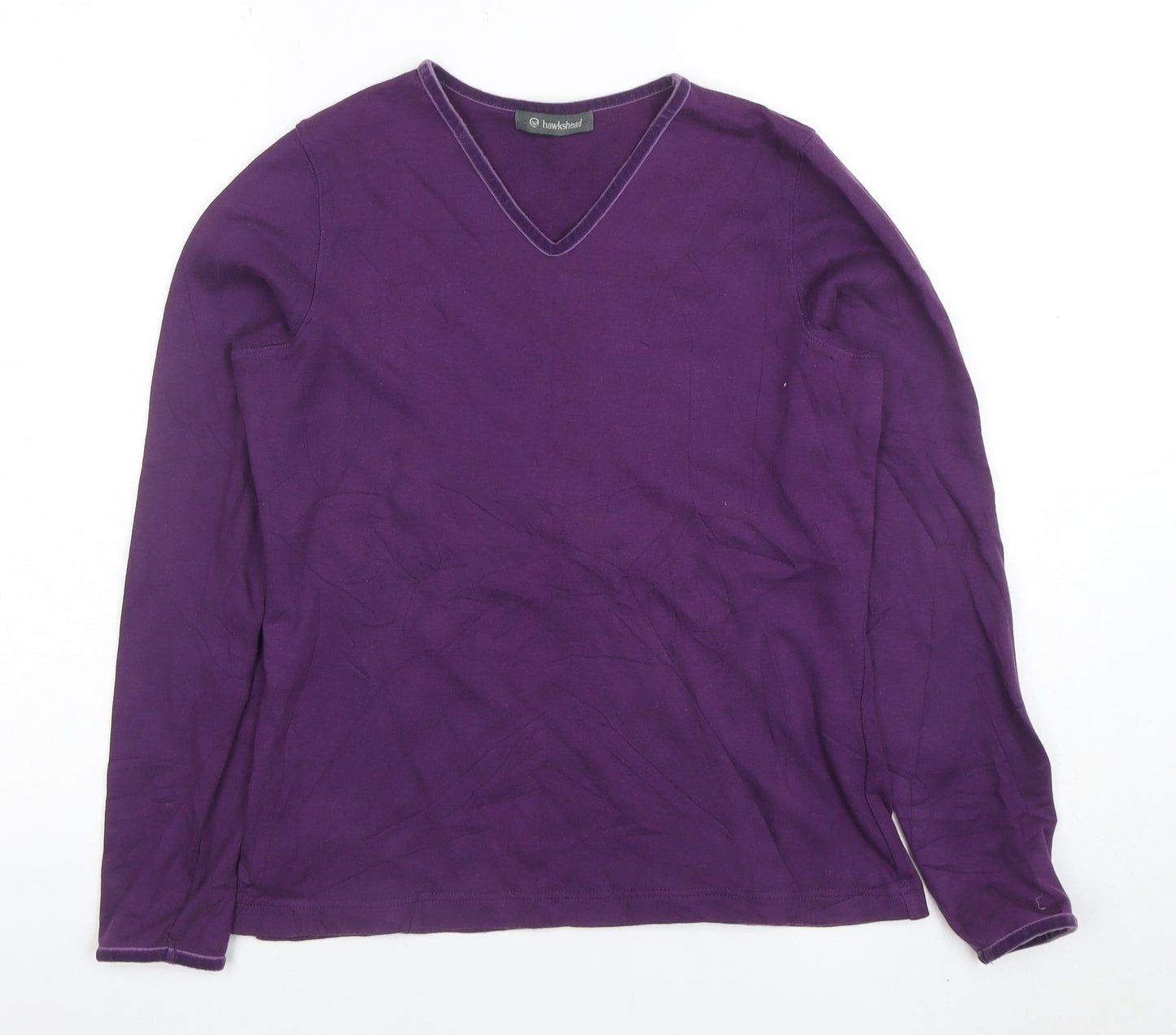 Womens UK Size 12 Hawkstead Purple Basic T-Shirt