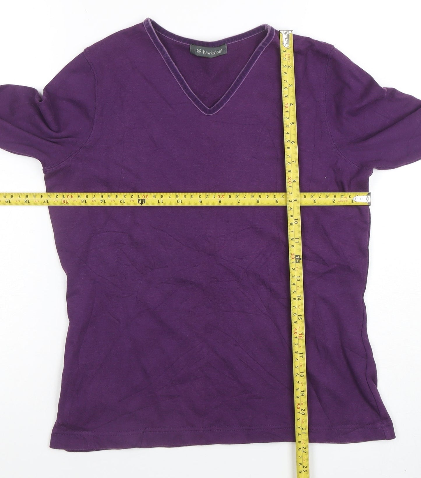 Womens UK Size 12 Hawkstead Purple Basic T-Shirt