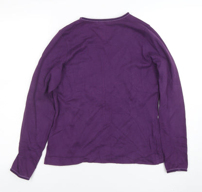 Womens UK Size 12 Hawkstead Purple Basic T-Shirt