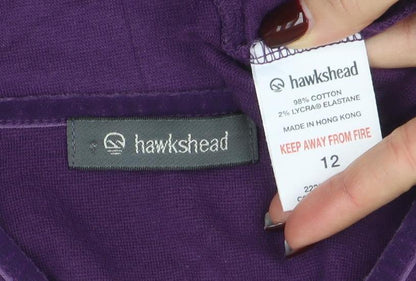 Womens UK Size 12 Hawkstead Purple Basic T-Shirt