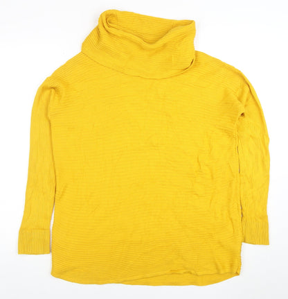 Adrienne Vittadini Women’s Yellow Roll Neck Merino Wool Knit Top Size L
