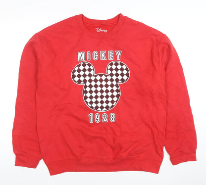 Mens UK Size M Disney Red Pullover Sweatshirt