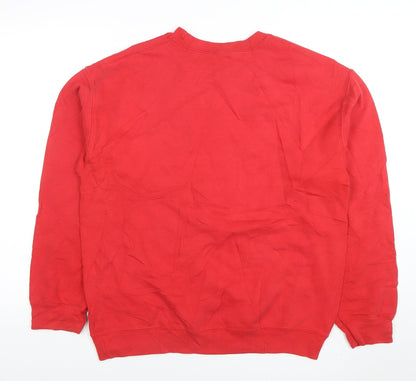 Mens UK Size M Disney Red Pullover Sweatshirt