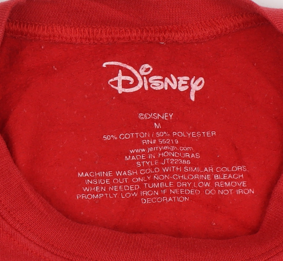 Mens UK Size M Disney Red Pullover Sweatshirt