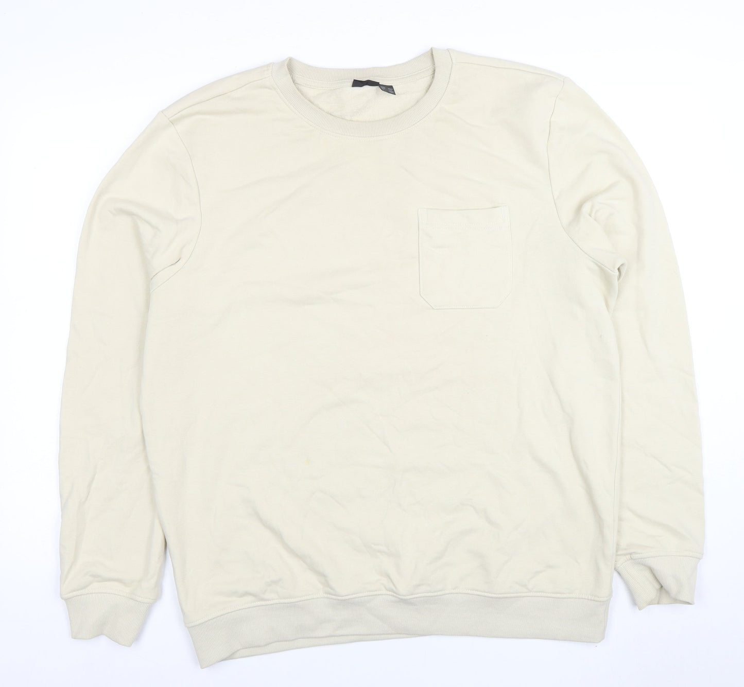 Mens UK Size L Livergy Beige Pullover Sweatshirt