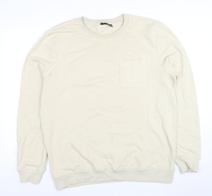 Mens UK Size L Livergy Beige Pullover Sweatshirt