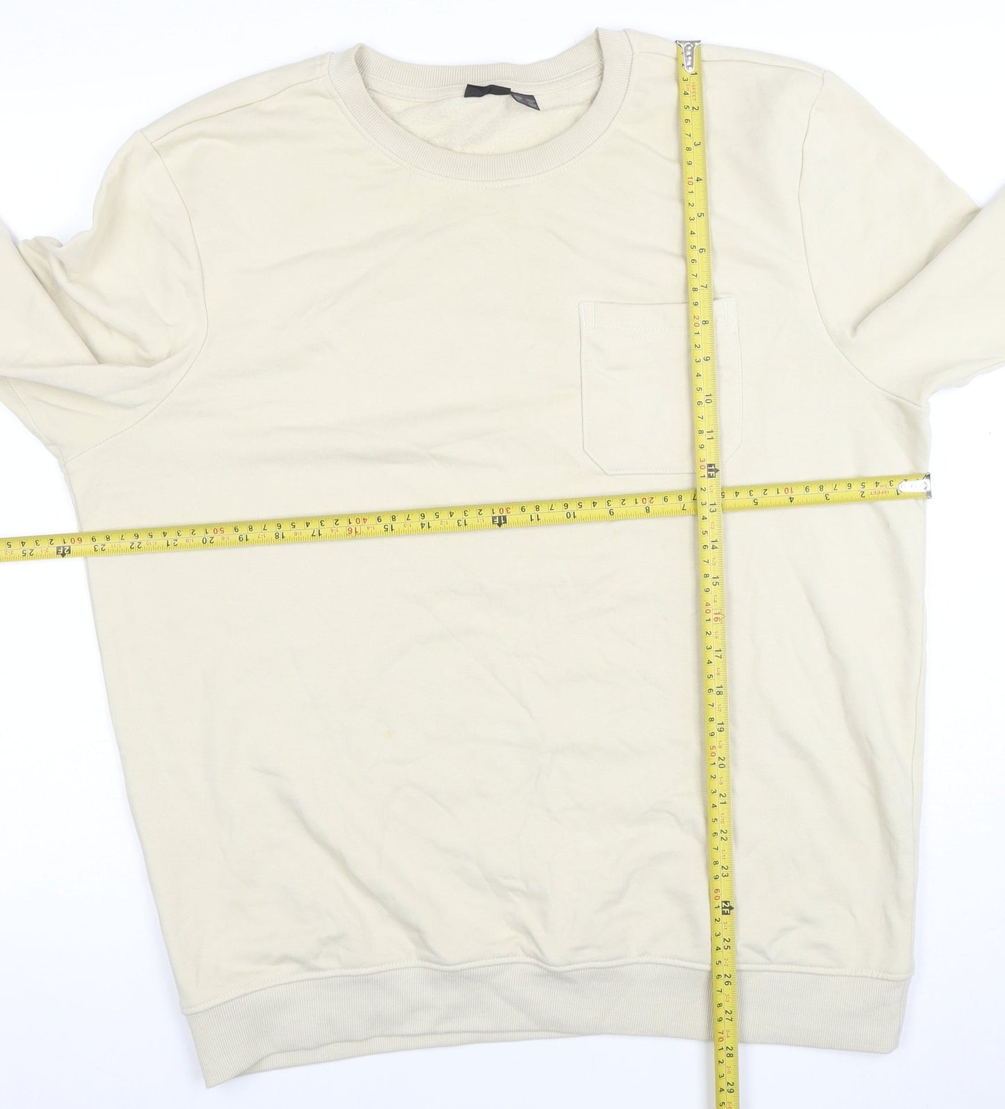 Mens UK Size L Livergy Beige Pullover Sweatshirt