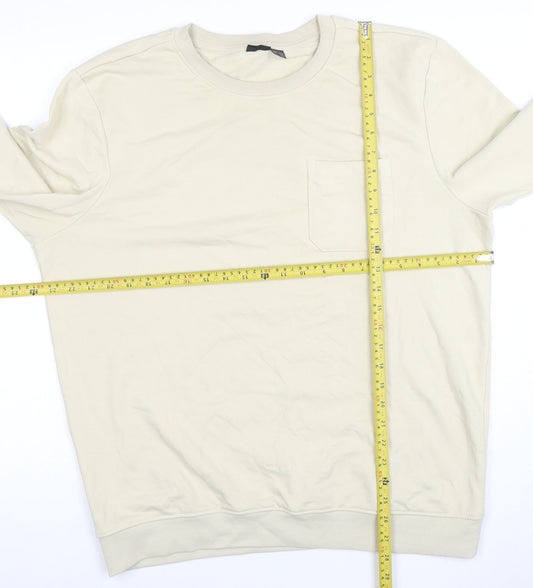 Mens UK Size L Livergy Beige Pullover Sweatshirt