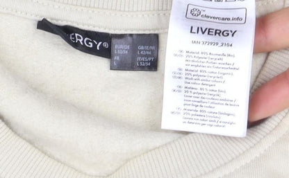 Mens UK Size L Livergy Beige Pullover Sweatshirt