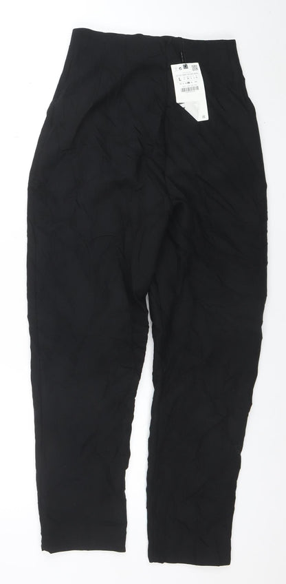 Womens UK Size L Zara Regular Fit Business Casual Workwear Black Trousers