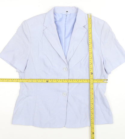 Dorothy Perkins Petites Blue Short Sleeve Blazer UK 14 Women’s Jacket