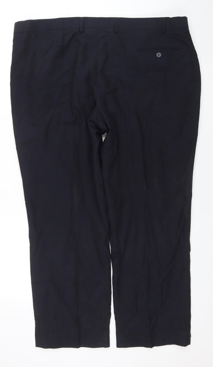 Marks and Spencer Men's Blue Regular Fit Formal Trousers 42W 29L
