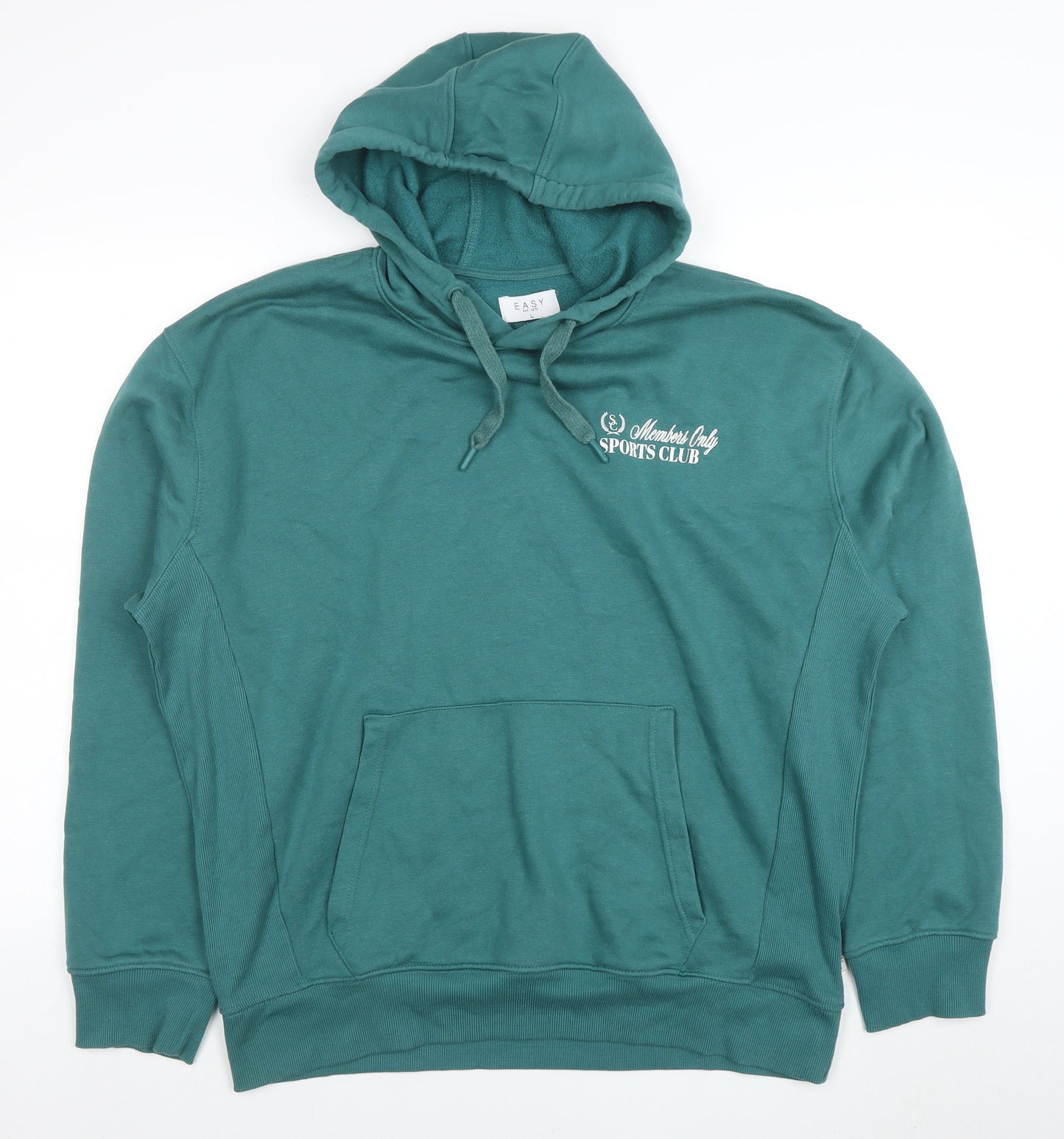 Mens UK Size L Easy Green Pullover Hoodie