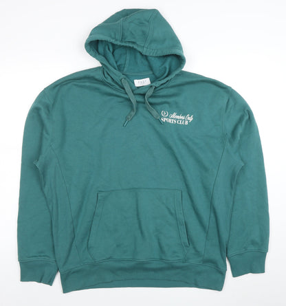 Mens UK Size L Easy Green Pullover Hoodie