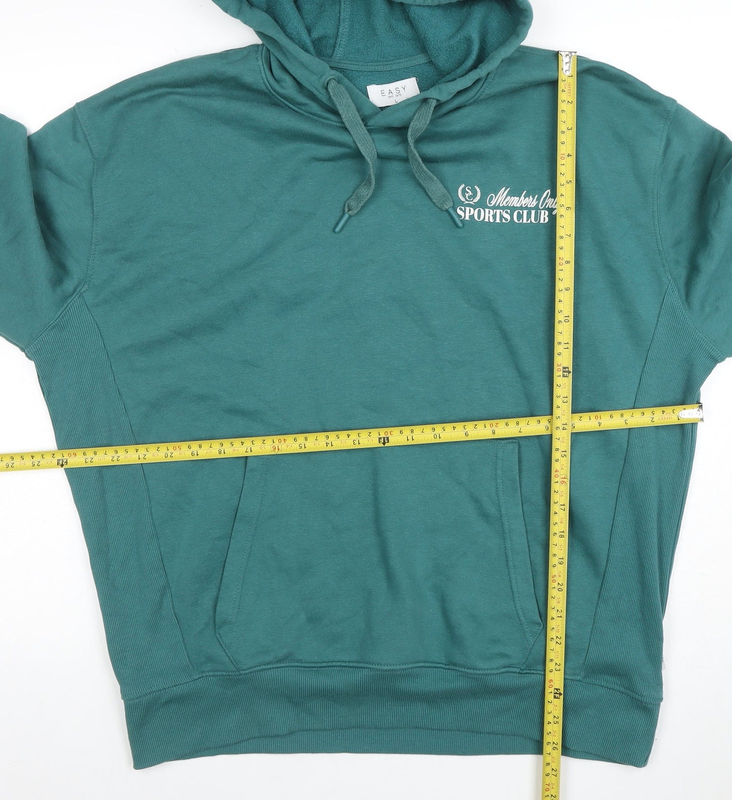 Mens UK Size L Easy Green Pullover Hoodie