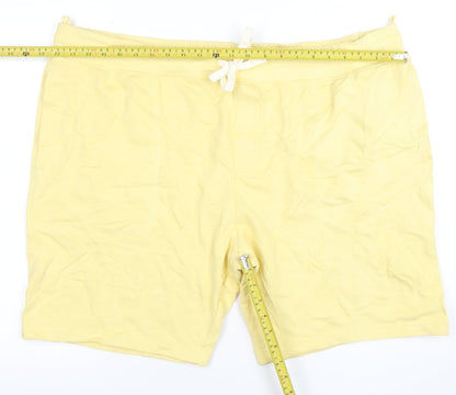 Marks and Spencer Men's Yellow 3XL Sweat Shorts with Drawstring Waist