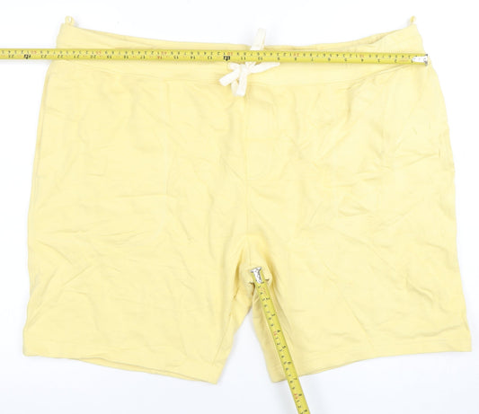 Marks and Spencer Men's Yellow 3XL Sweat Shorts with Drawstring Waist