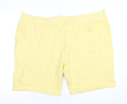 Marks and Spencer Men's Yellow 3XL Sweat Shorts with Drawstring Waist