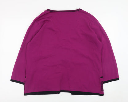 Roman Women’s Purple Beaded V-Neck Cardigan Size 18