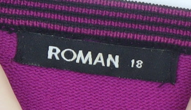Roman Women’s Purple Beaded V-Neck Cardigan Size 18