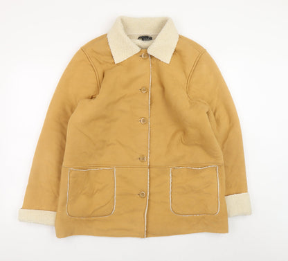 B.C. Clothing Women’s Brown L Fleece Lined Button Jacket
