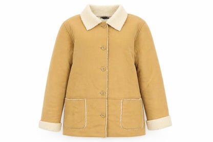 B.C. Clothing Women’s Brown L Fleece Lined Button Jacket