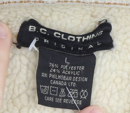 B.C. Clothing Women’s Brown L Fleece Lined Button Jacket